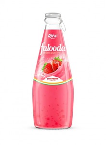 Manufacturers 290ml Glass Bottle Falooda Strawberry Flavor