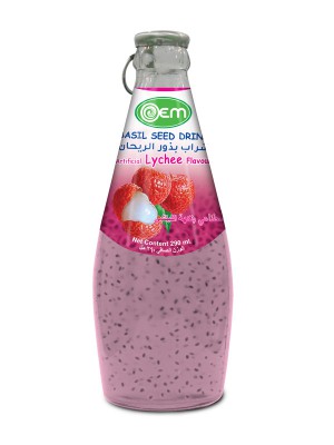 290ml OEM Basil Seed with Lychee Flavor