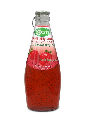 290ml OEM Basil Seed with Strawberry Flavor