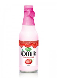 300ml OEM Glass bottle Strawberry Milk