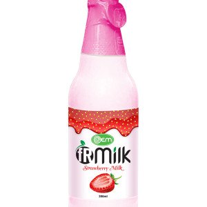 300ml OEM Glass bottle Strawberry Milk