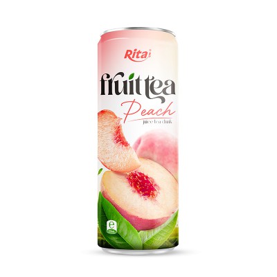 320ml Sleek alu can Peach juice tea drink healthy with green tea