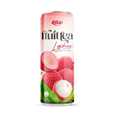 320ml Sleek alu can taste Lychee juice tea drink healthy with green tea