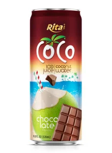 Rita Coco 100% Pure Coconut Water with Chocolate Flavour 320ml Can Version 3