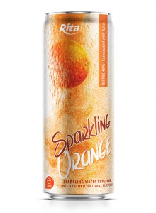 320ml sleek can Sparkling Orange water with other natural flavor