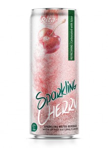 320ml sleek can Sparkling cherry water with other natural flavor