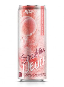 Wholesale Company 320ml Sleek Can Sparkling Water Mix Peach Flavor