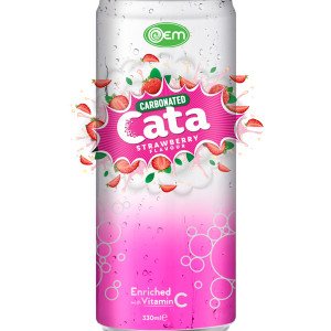 330ml OEM Carbonated Strawberry Flavor Drink