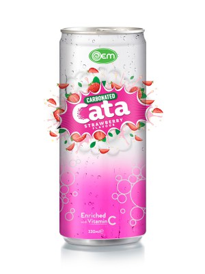 330ml OEM Carbonated Strawberry Flavor Drink