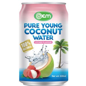 330ml OEM Coconut Water with Lychee Flavor