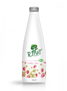 330ml OEM Glass bottle Strawberry Juice Drink