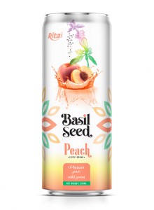 330ml cans Basil seed drink with Peach juice