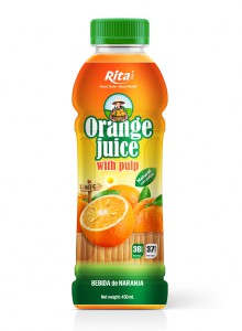 Supplier 450ml Pet Bottle Orange Juice With Pulp Drink Natural