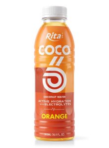 500ml Oragne Flavored Coconut Water with Electrolytes PET Bottle 500ml Oragne Flavored Coconut Water with Electrolytes PET Bottle