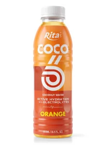 500ml Oragne Flavored Coconut Water with Electrolytes PET Bottle 500ml Oragne Flavored Coconut Water with Electrolytes PET Bottle
