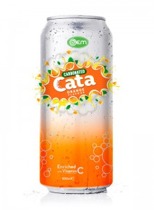 500ml OEM Carbonated Orange Flavor Drink