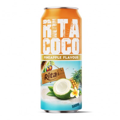 500ml canned RITACOCO coconut water with pineapple flavour
