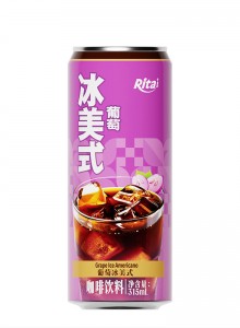 315ml Sleek Can Iced Americano Coffee Drink With Grape