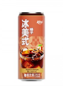 315ml Sleek Can Iced Americano Coffee Drink With Hazelnut