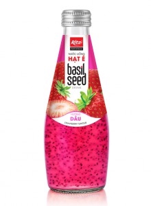 Basil Seed Drink With Strawberry Flavour 290ml Glass Bottle