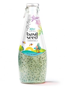 pure fresh juice basil seed cocktail drink