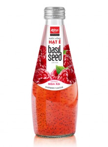 Basil Seed Drink With Raspbery Flavour 290ml Glass Bottle