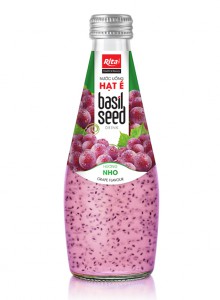 Basil Seed Drink With Grape Flavour 290ml Glass Bottle
