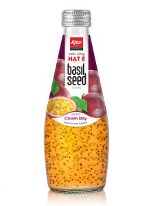 Basil Seed Drink With Passion Fruit Flavour 290ml Glass Bottle
