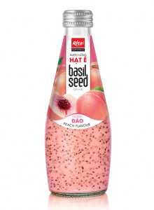 Basil Seed Drink With Peach Flavour 290ml Glass Bottle