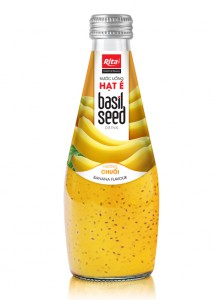 Basil Seed Drink With Banana Flavour 290ml Glass Bottle 