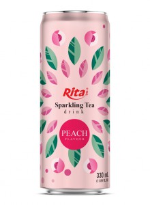 Best Sparkling Tea Drink With Peach Flavor 330ml Slim Can 