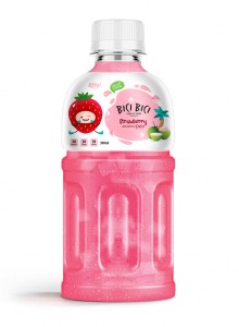 300ml Pet Bottle Strawberry Juice Nata De Coco Bici Bici