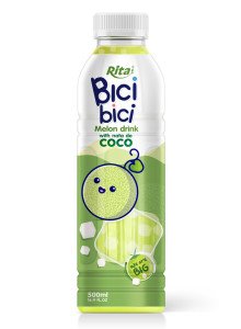 Rita New Bici Bici Melon Drink with Nata de Coco 500ml & 1L PET Bottle