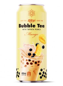OEM Bubble Tea with tapioca pearls and mango 490ml 