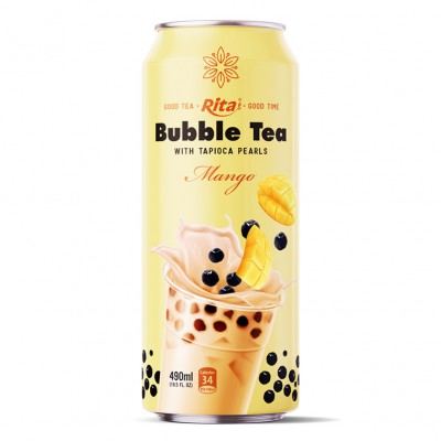 Bubble Tea with tapioca pearls and mango 490ml 