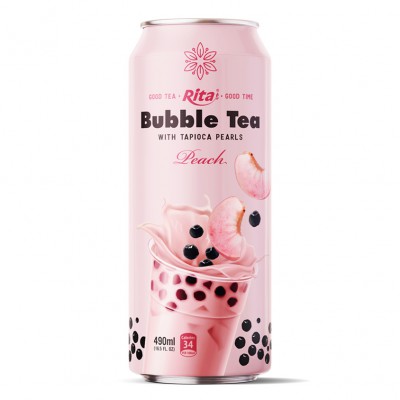 Bubble Tea with tapioca pearls and peach 490ml 