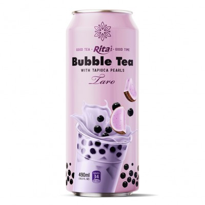 Bubble Tea with tapioca pearls and taro 490ml
