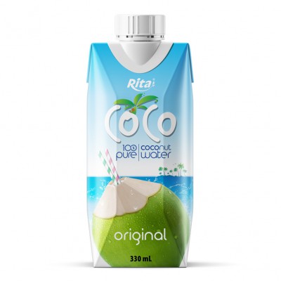 COCO 100 pure coconut water  330ml Paper box