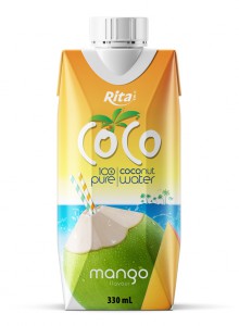 COCO 100% Pure Coconut Water With Mango 330ml Paper Box 