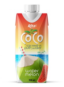 COCO 100 pure coconut water with watermelon flavour 330ml Paper box