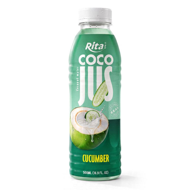COCO JUS Real Coconut Water with Cucumber Juice 500ml 16.9 fl oz