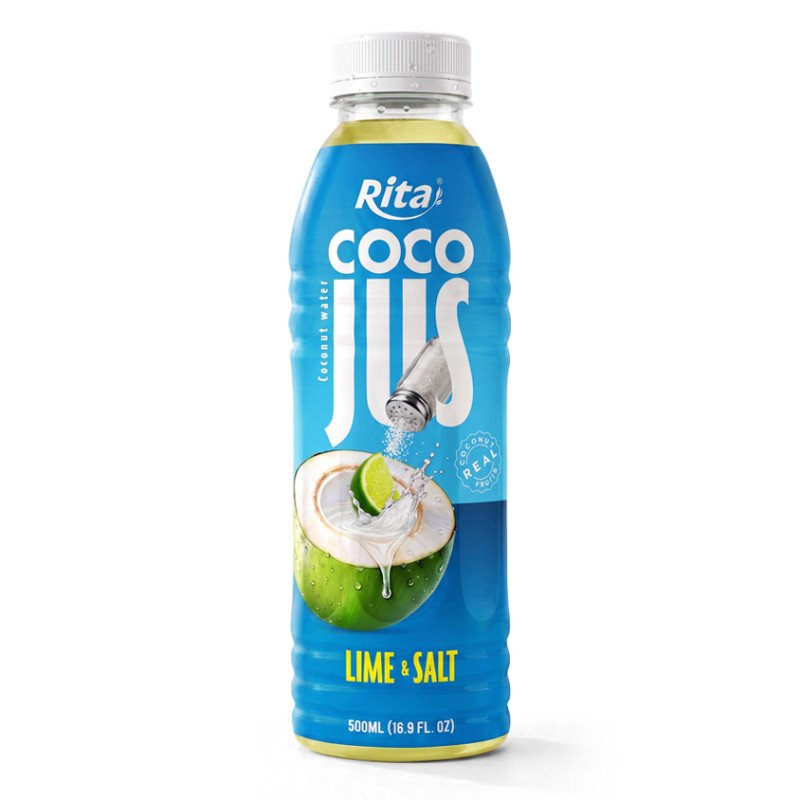 COCO JUS Real Coconut Water with Lime Juice and Salt 500ml 16.9 fl oz
