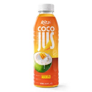 COCO JUS Real Coconut Water with Mango Juice 500ml 16.9 fl oz