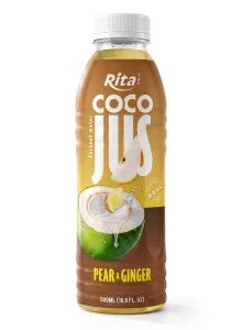 COCO JUS Real Coconut Water with Pear and Ginger Juice 500ml (16.9 fl oz)