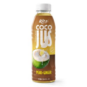 COCO JUS Real Coconut Water with Pear and Ginger Juice 500ml 16.9 fl oz