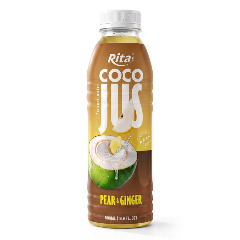 COCO JUS Real Coconut Water with Pear and Ginger Juice 500ml 16.9 fl oz
