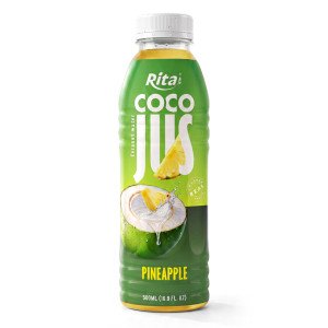 COCO JUS Real Coconut Water with Pineapple Juice 500ml 16.9 fl oz