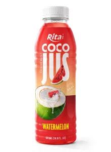 COCO JUS Real Coconut Water with Watermelon Juice 500ml (16.9 fl oz)