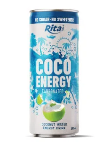 Coco Energy Carbonated Original Coconut Water 250ml Can Coco Energy Carbonated Original Coconut Water 250ml Can