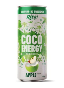 Coco Energy Carbonated Drink Apple Flavor 250ml Can Coco Energy Carbonated Drink Apple Flavor 250ml Can